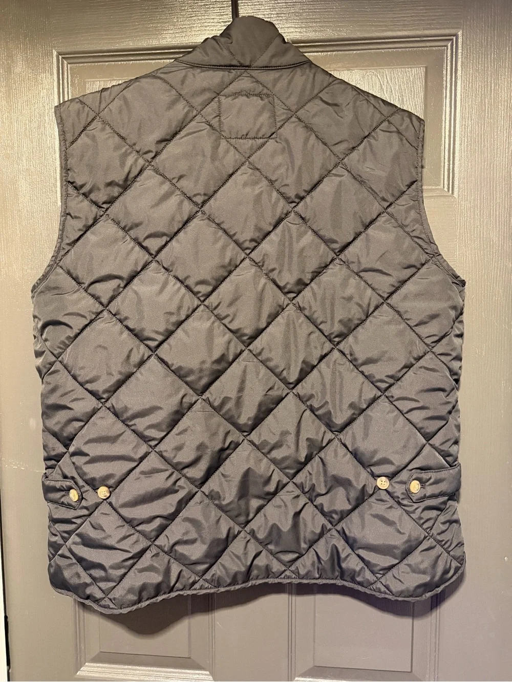 J. Crew Walker Quilted Reversible Vest in Black with Tan Lining
